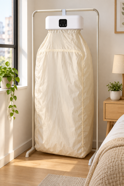 Secadora de ropa portátil TripleB en habitación pequeña